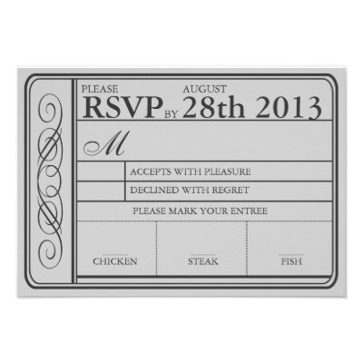 Wedding Ticket RSVP  II  Punchout Gray Announcements
