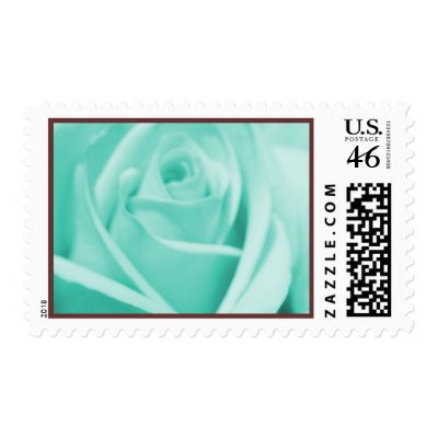 Wedding Tiffany Blue Chocolate Postage Stamp by Horseshoes3