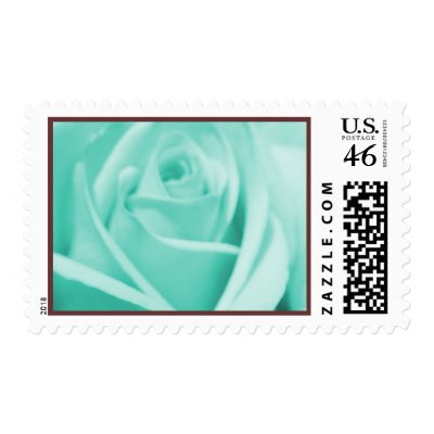 Wedding: Tiffany Blue & Chocolate Postage Stamp