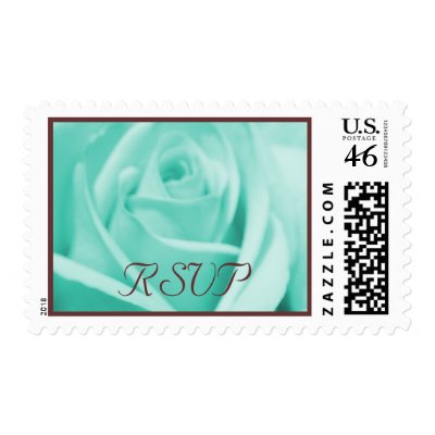Wedding: Tiffany Blue &amp; Chocolate - postage stamps