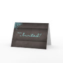 Wedding Turquoise Blue Brown Invitation Card