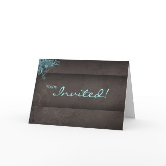 Wedding Turquoise Blue Brown Invitation Card card
