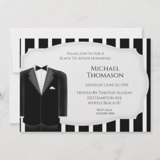 Wedding Tux Bachelor Party Invitation invitation