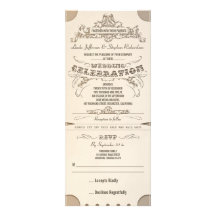 wedding typographic tickets invitations with RSVP
