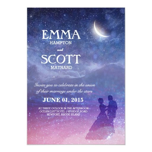 Wedding under the stars invitation dancing couple | Zazzle
