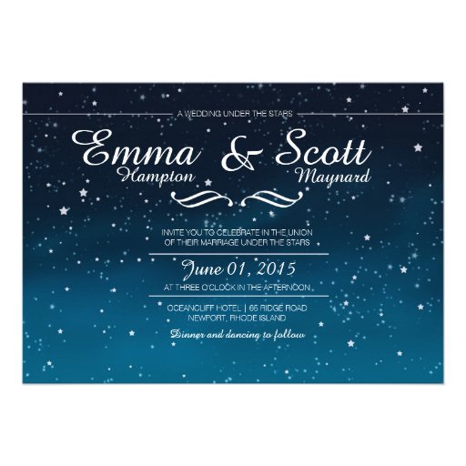 Wedding under the stars invitations