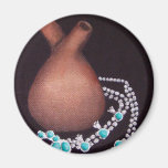 Wedding Vase & Turquoise oval Fridge Magnet
