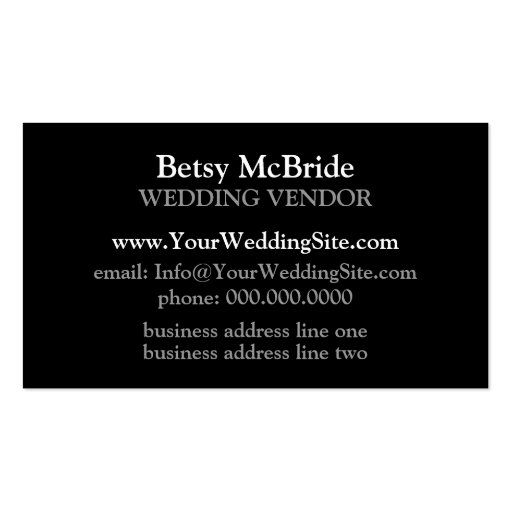 Wedding Vendor Wedding Industry Supplies Business Cards (back side)