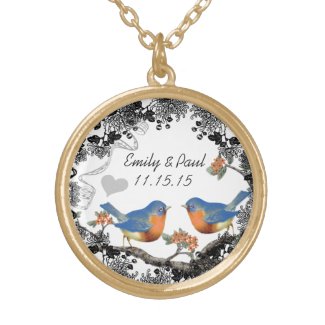 Wedding Vintage Bluebirds Anniversary Necklace necklace