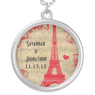 Wedding Vintage Eiffel Tower Anniversary Necklace necklace