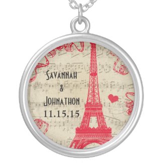 Wedding Vintage Eiffel Tower Anniversary Necklace necklace