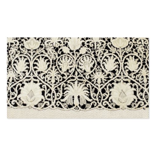 Wedding Vintage White Lace and Linen Business Card Templates (back side)