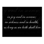 Wedding Vow In Sickness And In Health Post Card