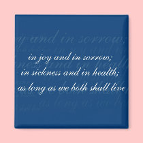 Wedding Vow In Sickness Blue magnets by White_Wedding Wedding Vow In Sickness Blue magnets