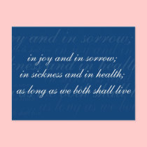 Wedding Vow In Sickness Blue postcards by White_Wedding Wedding Vow In Sickness Blue postcards