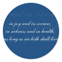 Wedding Vow In Sickness Blue stickers