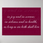 Wedding Vow In Sickness Magenta Print