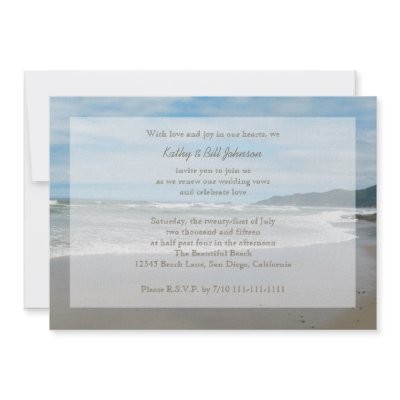 Ocean Wedding Vows on Wedding Vow Renewal Invitation By The Beach By Henishouseofpaper