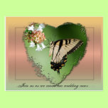 Wedding Vow Renewal Postcard/Butterfly and Heart postcards