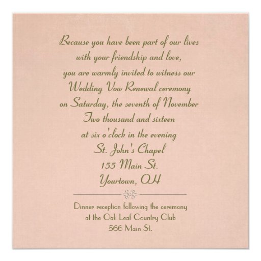 Wedding Vow Renewal Rose Announcements