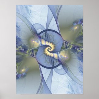 Wedding Vows Blue Flame Fractal Posters