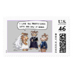 Wedding Vows Cartoon Custom Postage Stamps