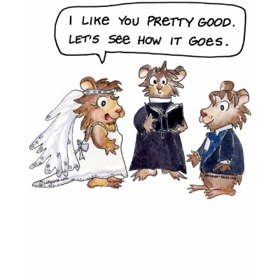 Wedding Vows Hamsters Cartoon Custom T-Shirt by zooogle