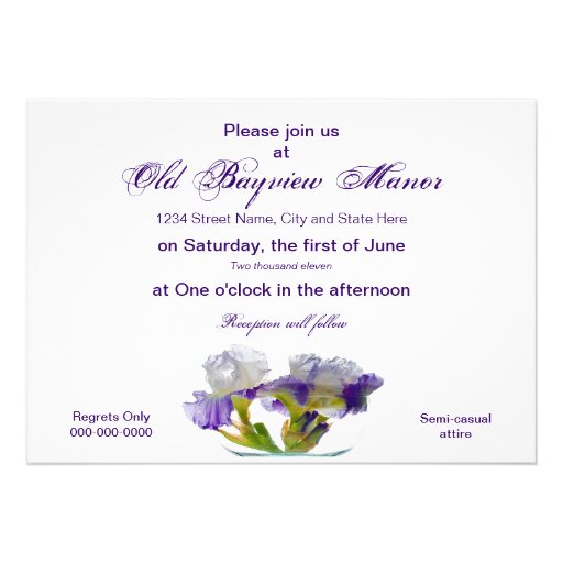 Wedding Vows Renewal  Invitations- Purple Iris