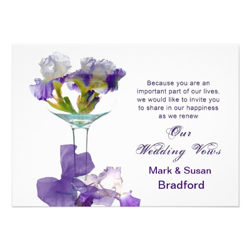 Wedding Vows Renewal  Invitations- Purple Iris