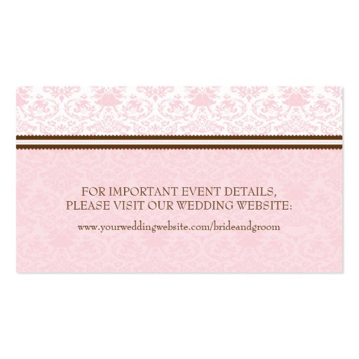 Wedding Website Business Card Template (back side)