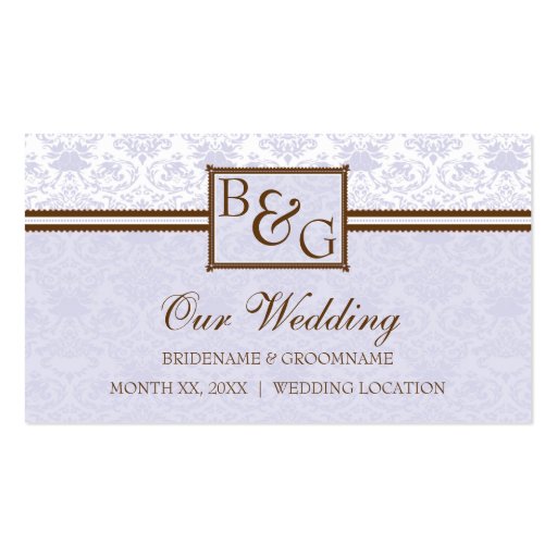 Wedding Website Business Card Template (front side)