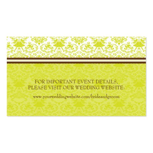Wedding Website Business Card Template (back side)