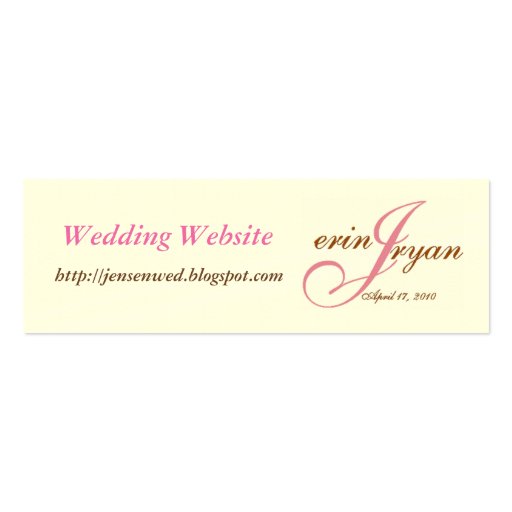 Wedding Website Business Cards (front side)