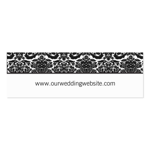 Wedding website card - damask accent business cards (front side)