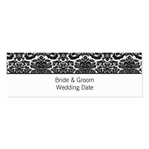 Wedding website card - damask accent business cards (back side)