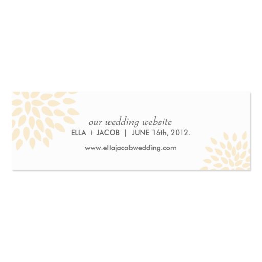 Wedding Website Cards // Posh Petals // Vanilla Business Cards (front side)