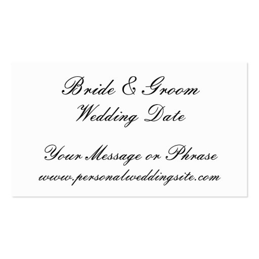 Wedding Website Insert Card for Invitations Business Card Template (front side)