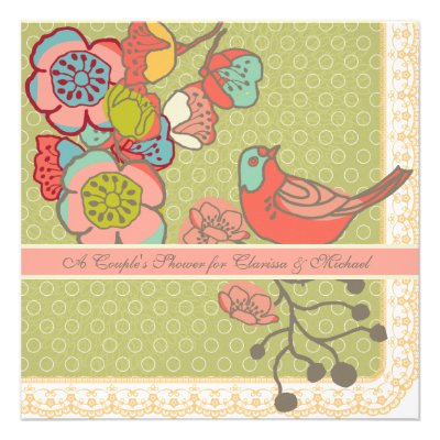 Wedding Whimsy Birds Couple's Shower Invitation