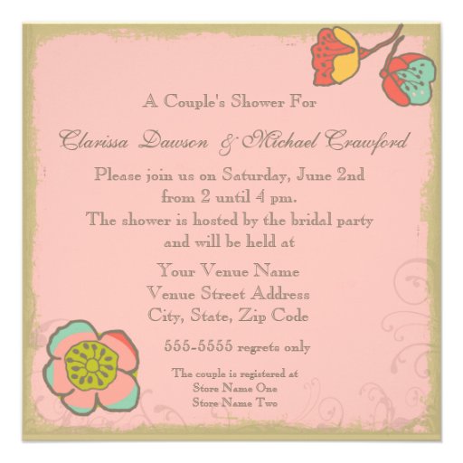 Wedding Whimsy Birds Couple's Shower Invitation