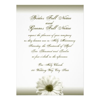 Wedding White Antique Daisy Announcement