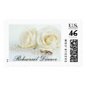 Wedding White Roses - Rehearsal Dinner postage by plannedtoperfection Wedding White Roses - Rehearsal Dinner postage