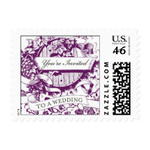 Wedding Wine Barrel Postage Stamps