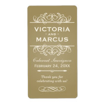 Wedding Wine Bottle Monogram Favor Labels