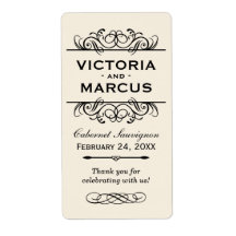 Wedding Wine Bottle Monogram Favor Labels