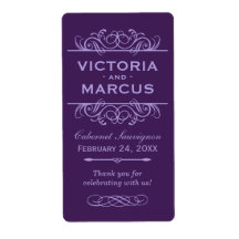 Wedding Wine Bottle Monogram Favor Labels