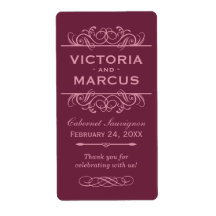 Wedding Wine Bottle Monogram Favor Labels
