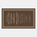 Wedding Wine Bottle Monogram Favor Labels Rectangle Sticker