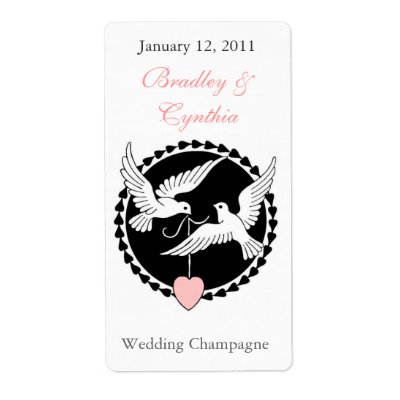 Decorative wedding wine labels