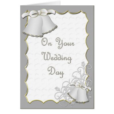 Wedding Wishes Silver Card by StarStock Silver and gold bells in elegant