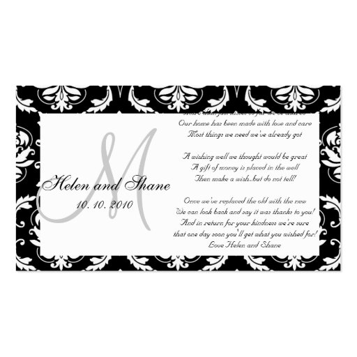 Wedding Wishing Well and Hotel Information Card Business Card